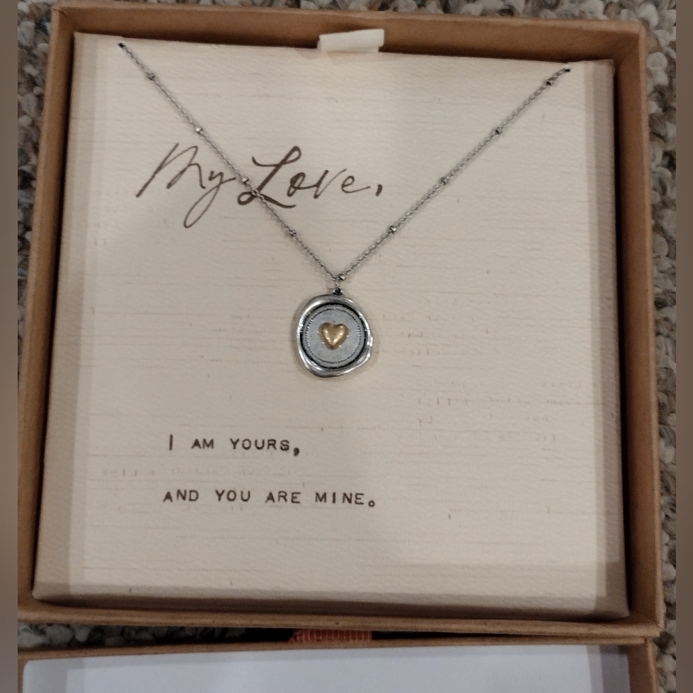Demdaco My Love Necklace, Oval W/ Heart Pendant, 18 Inch Chain, Original Box
